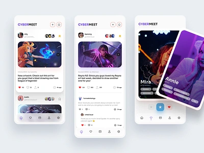 Cybermeet app app app design dating gaming gaming app social media app social networking ui user interface ux