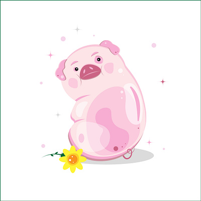 Сartoon pink pig