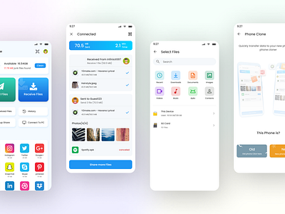 Share Now App figma ui interaction design mobile ui design share app ui shareit ui sharing application design ui ui design