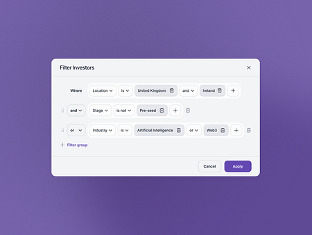 Browse thousands of Filter UI images for design inspiration | Dribbble
