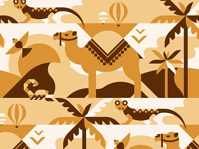 Desert Seamless Pattern africa animal arabian arabic camel desert design egypt flat geometric heat lizard nature palm pattern sand scorpion seamless vector