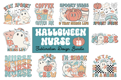 Nurse Halloween Sublimation Design art