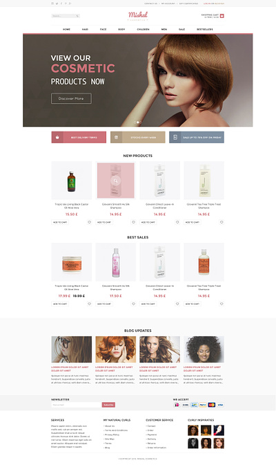 Mishal Cosmetics - Homepage beauty branding cosmetics design ui user friendly ux webdesign website