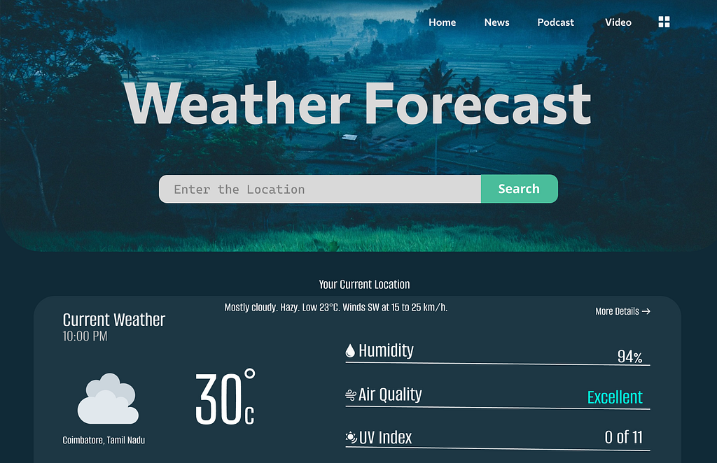 Weather Forecasting Web Application | UI Design by Kesavan V on Dribbble
