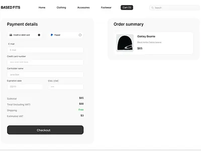 Credit card checkout page #dailyui design ecommerce interface shop ui ux web webdesign