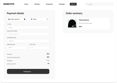 Credit card checkout page #dailyui design ecommerce interface shop ui ux web webdesign