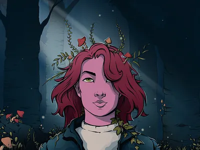 Portrait ami lupasco art character comic art creative weekend digital painting drawing forest girl graphic design harmony illustration ipad mushroom nature portrait procreate sketch