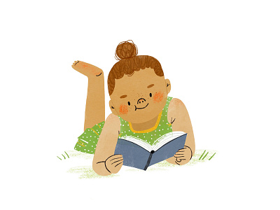 Summer reading character child childrens books cute girl illustration kid kidlit procreate summer reading