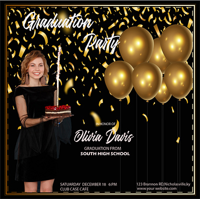 Graduation party flyer branding design graphic design illustration invitation card design party flyer vector