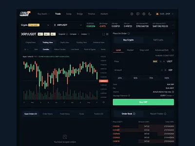 Crypto Trade - XRP/USDT (Dark Mode) blockchain crypto defi design figma product ui usdt web3 xrp