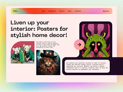 Posters for home website UX/UI design ai concept design eaccomerce graphic design midjourney postres ui web