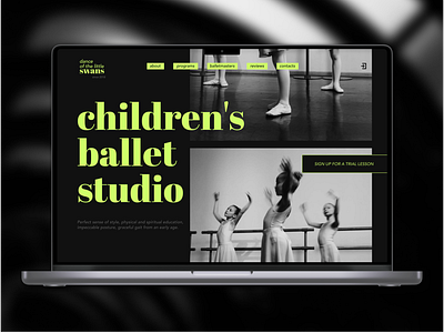 Above the fold for Children's Ballet Studio above the fold ballet design landing ui uiux design ux web design webpage