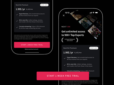 Streaming platform UI Paywall app design moblie netflix paywall plan product subscription ui ux
