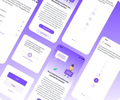 Mobile App - Survey Form branding drag and drop form design graphic design illustrations mobile app purple surveys ui ui elements ux