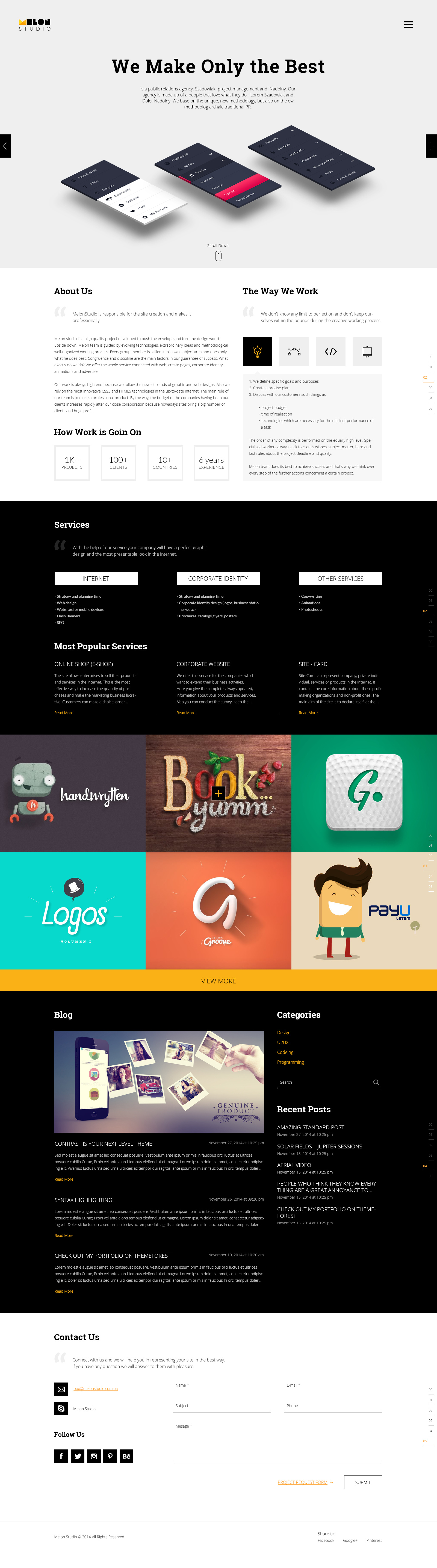 Melon Studio - Homepage design landing page ui user interface ux webdesign website website design