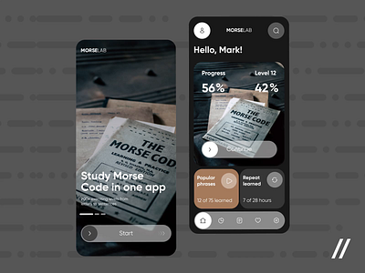 A Morse Code Learning Mobile iOS App app branding design graphic design illustration logo typography ui ux vector