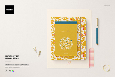 Stationery Set Mockup Set v.1 notepad