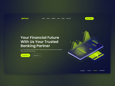JENTALK_ Financial Web Site Design: Landing Page / Home Page agency branding cleaning corporates design graphic design logo ui ux