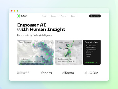 zkTask: AI Startup Landing Page with Crypto Rewards ai ai management data engineering database machine learning saas startup startupshowcase ui ux webdesign