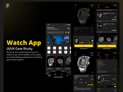 Watch App Case Study app case study color figma figma design graphic design ui ui case study uitrend uiux uix user interface ux watch watch app case study watchapp