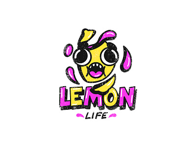 "Lemon life" logo for juice bar adobe illustrator bar branding character character design creative logo design graphic design idea logo identity illustration individual logo juice lemon logo retro retro logo summer logo vector