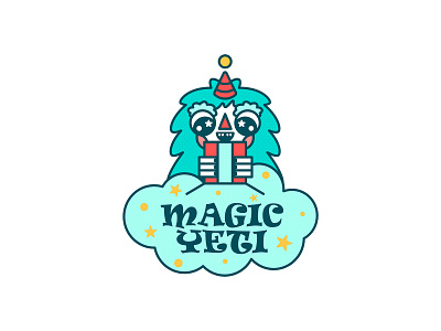 The "Magic yeti" logo for the toy store adobe illustrator branding children childrens store cute cute character design digital graphic design identity illustration logo magic magic logo positive logo shop toys vector yeti