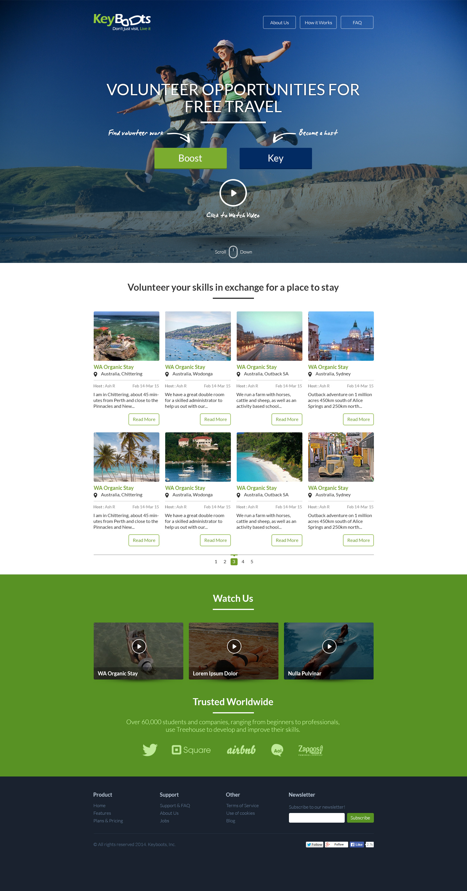 Keyboots - Homepage design landing page travel ui user interface ux webdesign website website design
