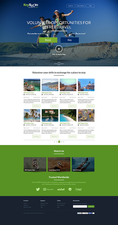 Keyboots - Homepage design landing page travel ui user interface ux webdesign website website design