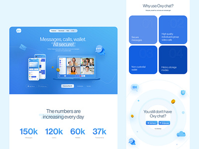 Oxy chat adaptive clean interactive landing product ui ux web website