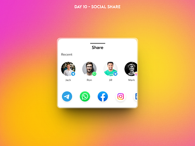 Daily UI | Day 10 | Social Share 010 dailyui010 dailyuidesign010 socialshare