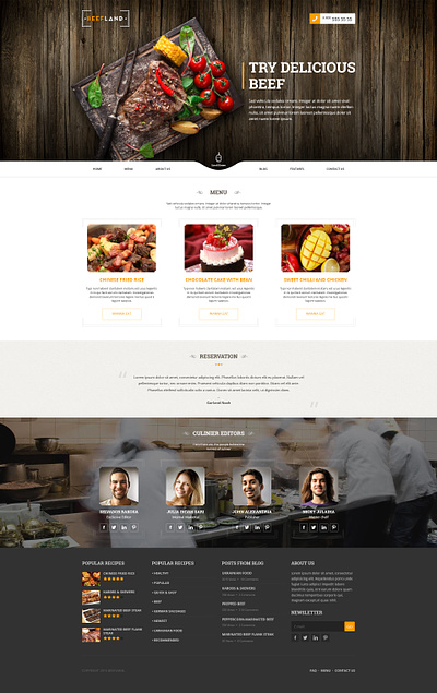 Beefland - Homepage design food landing page restaurant ui user interface ux webdesign website