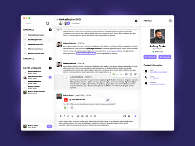 Streamline: Your Exclusive Workspace Chat / Slack inspired. chat chat room message slack ui ux