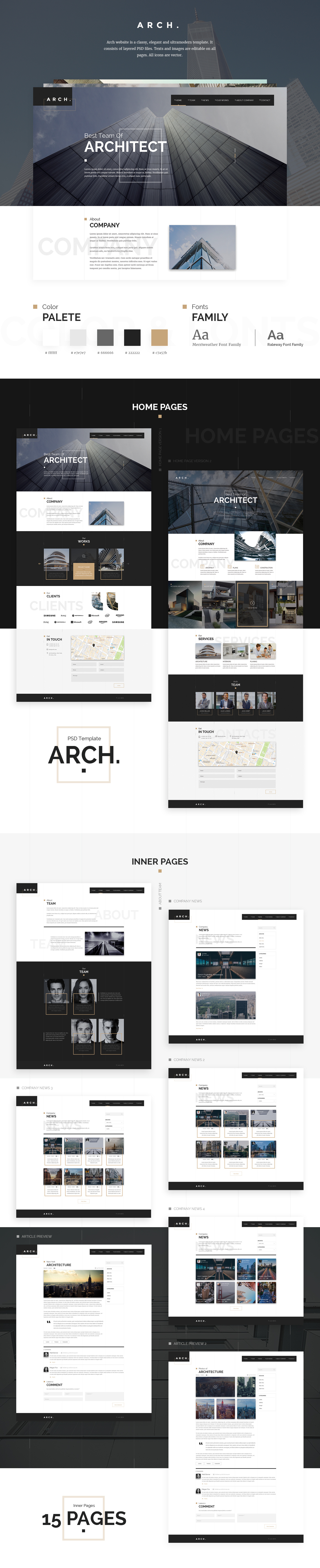 Arch - Homepage architecture design landing page ui user interface ux webdesign website