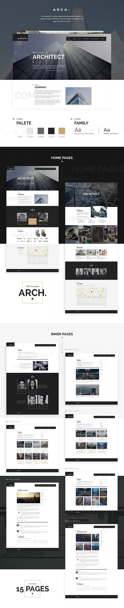 Arch - Homepage architecture design landing page ui user interface ux webdesign website