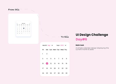 Day 06 | Calendar calendar design challenge design design challenge design streak figma hype4academy streak ui uiux user interface ux uxui