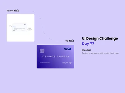 Day 07 | Visa Front view, Generic card challenge daily ui daily ui challenge design design challenge figma hype4academy ui uiux user experience user interface ux uxui