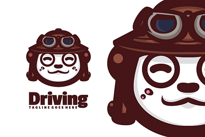 Driving animal branding cute mascot design graphic design illustration logo ui vector