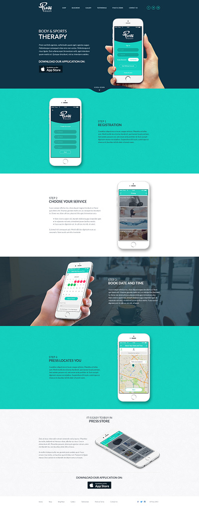 Press(Body & Sports Therapy) - Homepage design landing page therapy ui user interface ux webdesign website