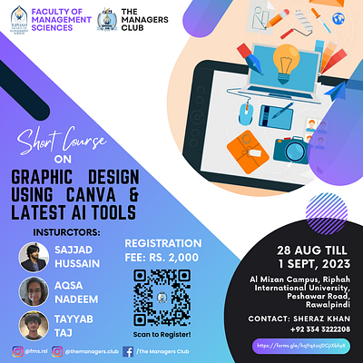 Graphic Design Short Course Instagram Poster / Flyer banner branding canva corporate course design graphic design illustration logo motion graphics poster short summer typography vector