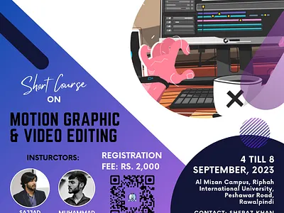 Motion Graphics Short Course Instagram Poster / Flyer banner branding corporate course design editing graphic design illustration logo motion graphics poster short summer typography vector video