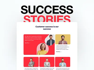 Customer Success Stories Web design branding design framer frontend graphic design landing page reviews success stories ui uiux web web design web flow webflow wordpress