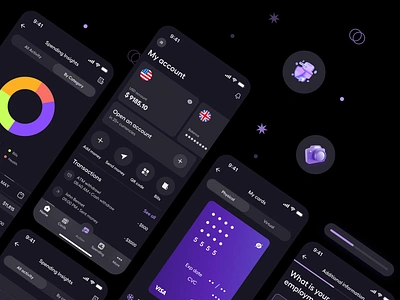 Sentinel: Your Financial Guardian Dark Mode bank bank app bank wallet crypto crypto wallet design finance finance wallet mobile mobile bank money ui ux wallet