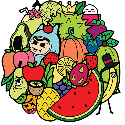 Fruitarian Doodles branding design graphic design illustration vector