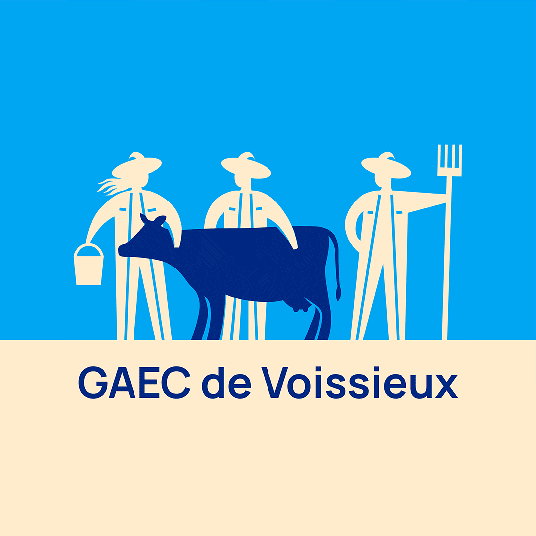 Farm's logo - GAEC de Voissieux branding design logo vector illustration