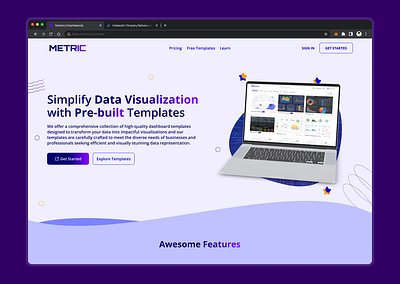 Dashboard Visuals Landing Page dashboards landing page ui ux website