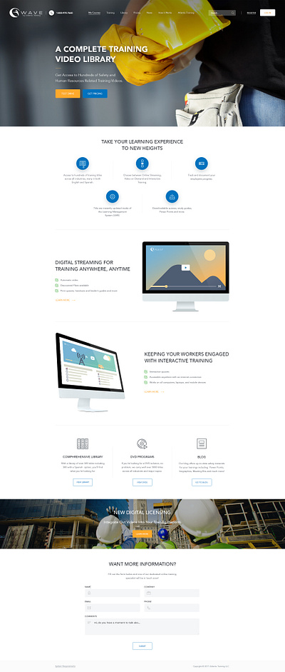 Wave - Homepage design human resources landing page training ui user interface ux webdesign website
