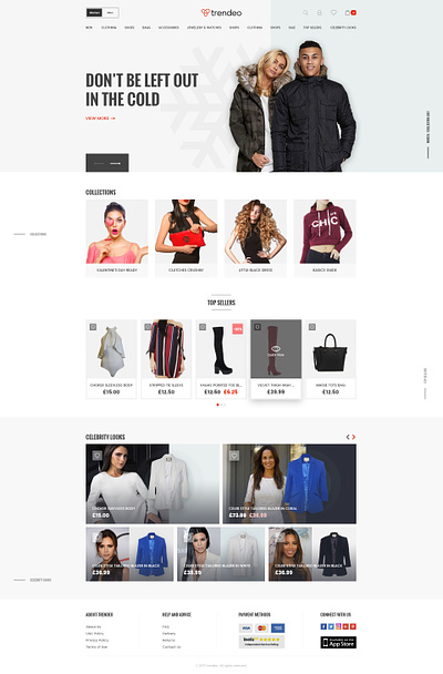 Trendeo - Homepage branding clothing design e commerce landing page ui ux webdesign website