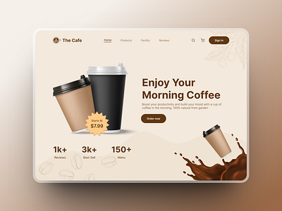 Coffee Website design landing page ui uiux ux web design website