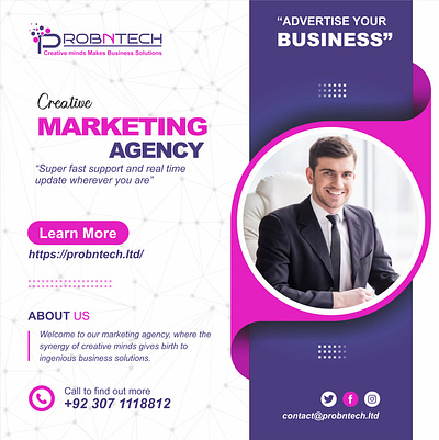 Creative Marketing Agency add broucher graphic design illustration marketing agency marketing agency flyer social media