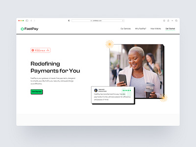 FastPay: Redefining Payments for You fintech landing page minimalism neobrutalism neubrutalism payment ui ui design uiux web design